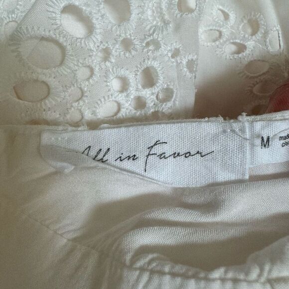 All in Favor white eyelet mini dress size M - Picture 4 of 8